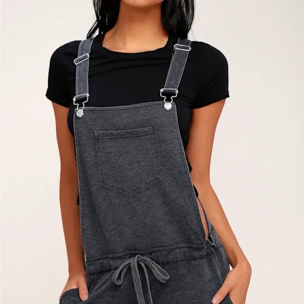 Z Supply Candace Washed Black Short Overall
